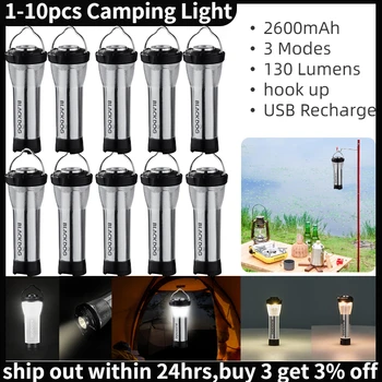 1-10 ADET 2600mAh Taşınabilir USB LED fener lambası 3 Modu deniz feneri Mikro Flaş kamp ışık BlackDog Gol sıfır Kamp lambası 