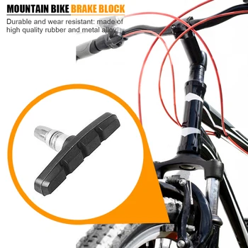1-10 adet Bisiklet Fren Blokları Kauçuk Bisiklet Parçası Araçları MTB Dağ Yol Bisiklet Hafif V fren pabuçları Pedleri Bisiklet Aksesuarları