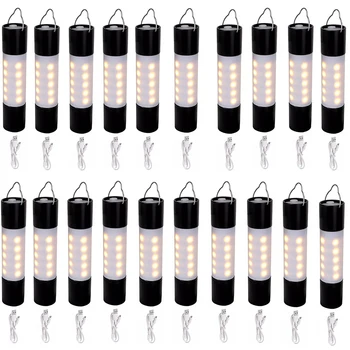1-20 adet USB Şarj Edilebilir Asılı El Feneri Zumlanabilir Alüminyum alaşım + ABS LED Torch Kamp Çadır Lambası Torch Açık Gece Lambası
