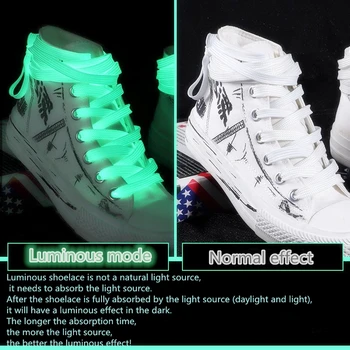 1 Çift Aydınlık Ayakabı Düz Ayakkabı kanvas ayakkabı Bağcıkları Karanlık Gece Renk Floresan Ayakkabı Bağı 80/100/120/140cm