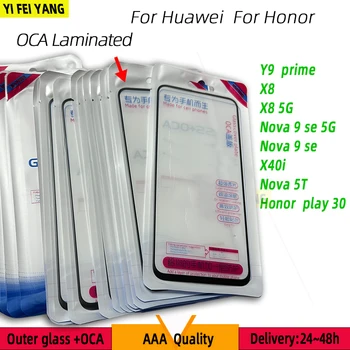 10 Adet LCD Dokunmatik Ekran Ön Dış Cam Lens İçin Huawei Onur Y9 başbakan x8 nova 9 se x40i 5T 5G yedek Laminasyon OCA