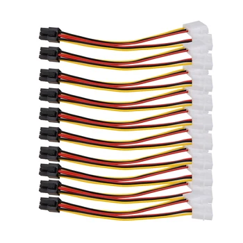 10 ADET Molex (4 Pin) PCI-E (6 Pin) Güç Dönüştürücü Adaptör Konnektörü