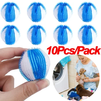 10 adet Çamaşır Topları Yeniden Kullanılabilir Çamaşır Makinesi Çamaşır Kurutma Makinesi Topu Kaldırmak Pet Saç Yumuşak Plastik Temizleme Araçları Çamaşır Aksesuarları
