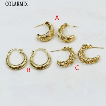 10 Pairs Geometrik Hoop Küpe Punk earrings18k altın Kaplama Metalik Takı Küpe Hediye Fa 30506
