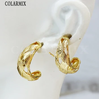 10 Pairs Geometrik Hoop Küpe Punk earrings18k altın Kaplama Metalik Takı Küpe Hediye Fa 30506 2