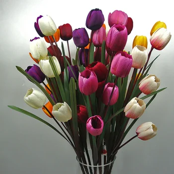 100 cm büyük Lale yapay Çiçekler 5 kafaları/Buket Sahte Çiçekler Dekorasyon Düğün Malzemeleri için Zemin çiçekler Ev Dekorasyon