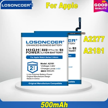 100 % Orijinal LOSONCOER A2277 A2181 500mAh apple için batarya İzle Serisi 5 / SE iWatch İçin 5 40mm 44mm