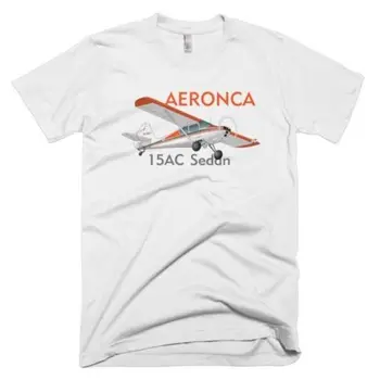 100 % Pamuk Baskı Erkek Yaz O-Boyun Aeronca 15AC Sedan (Turuncu) Uçak T-Shirt - Kişiselleştirilmiş ile N# Tee Gömlek