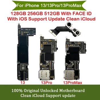 100 % Çalışma Orijinal Anakart iPhone 13 Pro Max Yüz KİMLİĞİ Anakart Temizlenmiş iCloud Destek Güncelleme Mantık Kurulu Plaka