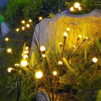 10LED güneş bahçe lambası açık dekoratif peyzaj ışığı Güneş Firefly çim lambaları ülke sokak Yard çim bahçe dekor ışık