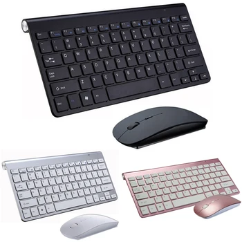2.4 G Taşınabilir Mini Kablosuz Klavye Fare Ergonomik Bilgisayar Laptop Klavye ve Fare Seti Combo PC Mac Masaüstü Dizüstü TV