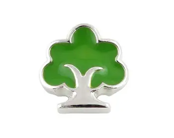 20 Adet / grup Yeşil Aile Ağacı DIY Alaşım Yüzen Madalyon Charms Fit Cam Manyetik hatıra madalyon Moda Takı