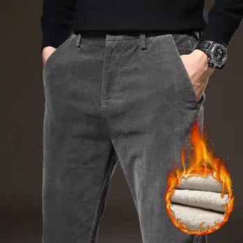 2021 Sonbahar Kış erkek Retro Kadife rahat pantolon erkek Yeni İş Moda Streç Düzenli Fit Pantolon Erkek Giyim E411
