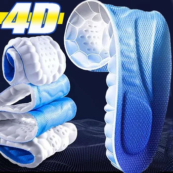 2023 4D Köpük Spor Tabanlık Yumuşak Yüksek Elastikiyet Ayakkabı Pedleri anti-ağrı Deodorant Yastık Kemer Desteği Koşu Tabanlık Ayak Astarı