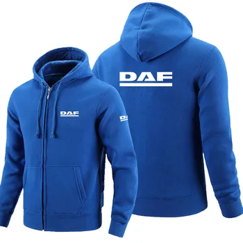 2023 moda DAF logo fermuar Kazak Erkekler Fermuar Hoodies Sonbahar Hoodie Kış Uzun Moda günlük kıyafetler