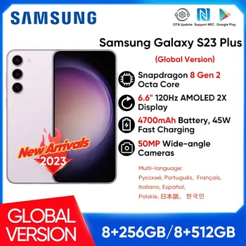 2023 Orijinal Samsung Galaxy S23 Artı Unlocked 5G Snapdragon 8 Gen2 120Hz AMOLED 2X Ekran Android 13