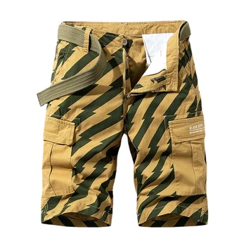 2023 Yaz Erkek Şort Moda Kargo Şort Rahat Çoklu Cepler Askeri kısa pantolon Erkek Gevşek Koşu Streetwear T115 2
