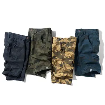 2023 Yaz Erkek Şort Moda Kargo Şort Rahat Çoklu Cepler Askeri kısa pantolon Erkek Gevşek Koşu Streetwear T115 4