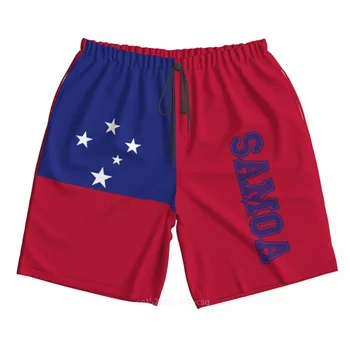 2023 Yaz Polyester Samoa Ülke Bayrağı 3D Baskılı erkek Kurulu Şort Plaj Cep Koşu yazlık pantolonlar
