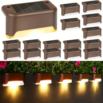 4 Paket LED Güneş merdiven lambası Su Geçirmez Geçit Avlu Korkuluk Adım Gece Lambası Açık Bahçe Sınırları Teras