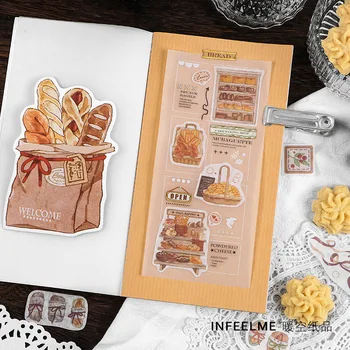 40 adet Lezzetli yemek ekmek Kağıt Etiket Dıy Günlüğü Albümü Dekorasyon Çıkartmaları Scrapbooking Planlayıcısı Etiket Karalama Defteri Çıkartmaları