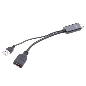 4K USB Powered HDMI uyumlu Erkek DP Ekran Bağlantı Noktası Dişi Dönüştürücü Adaptör Cihazları HDMI uyumlu DP aktif USB