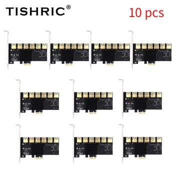 5/10 ADET PCIE 1 İla 6 TISHRIC PCI Express Çarpan X1 X16 USB3. 0 Adaptör Kartı Yükseltici PCI-E Yuvası 1X İla 16X Madenci Madencilik İçin