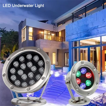6/9/12/18 / 24W LED sualtı ışığı IP68 Su Geçirmez RGB Yüzme havuz ışığı Açık Gölet Lambaları Projektör Peyzaj Spot