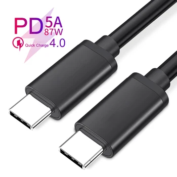 87W USB C USB C Kablosu PD Hızlı Şarj Kablosu Xiaomi Samsung için S20 Huawei MacBook Pro iPad 5A Cep Telefonu Kablosu C Tipi Kablo
