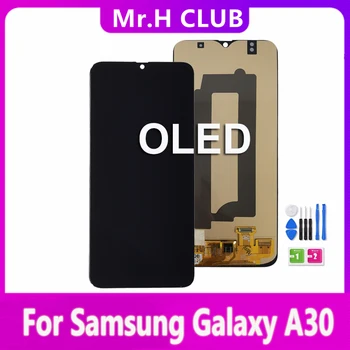 AAA + OLED Kaliteli A30 A305/DS A305F Ekran Çerçeve ile lcd ekran dokunmatik ekranlı sayısallaştırıcı grup Samsung Galaxy A30