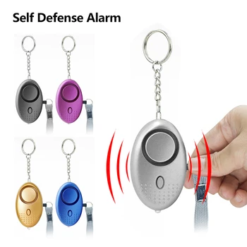 Acil güvenlik alarmı güvenli ses kişisel güvenlik alarmlı anahtarlık LED ışıkları ile