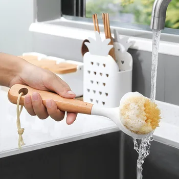 Ahşap Saplı Temizleme Fırçası Mutfak Ev Temizlik Fırçası Kayın Ahşap Uzun Saplı Fırça Bulaşık Fırçası Bulaşık Fırçası Temizleme Aracı