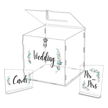 Akrilik düğün kartları Kutusu Centerpiece Dekoratif Konuk Hediye Kartı Kutusu sonrası Hediye kutu tutucu Mezuniyet Yıldönümü Partisi için