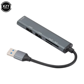Alüminyum Alaşımlı USB3.0/Tip-c Splitter 5 in 1 Genişleme Yerleştirme Hub Sıcak Satış Çok fonksiyonlu kart okuyucu TF / SD USB3. 0*1/2. 0 * 3
