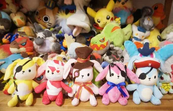 Anime Sipariş bir Tavşan mı? Cosplay peluş oyuncaklar Yumuşak Yastık Sevimli Dolması Peluş Tavşan Peluş Kolye Bebek 18CM