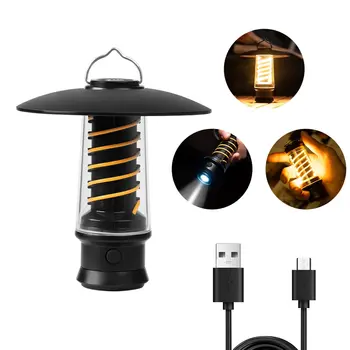 Açık taktik kamp ışık taşınabilir USB şarj edilebilir led lamba el feneri 5 aydınlatma modu su geçirmez taşınabilir çadır kamp feneri