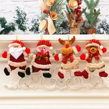 Ağacı Asılı Kolye peluş oyuncak Noel Ağacı Kolye Karikatür Şekli Sevimli Görünüm Kordon Tasarımı Süper Yumuşak Giyim