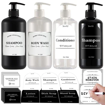 Banyo duş şampuanı Jel Şişe Gümüş Etiketli Büyük kapasiteli Mutfak bulaşık deterjanı Dağıtıcı Boş Şişe