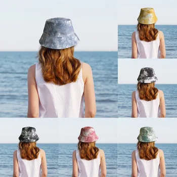 Batik Baskı Yumuşak Pamuklu güneş şapkaları Siyah Katlanabilir Kova Şapka Sokak Şapkalar Balıkçı Açık Kap Plaj Kadın Kova Kapakları Гляпа