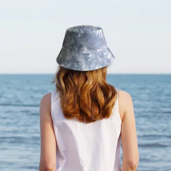 Batik Baskı Yumuşak Pamuklu güneş şapkaları Siyah Katlanabilir Kova Şapka Sokak Şapkalar Balıkçı Açık Kap Plaj Kadın Kova Kapakları Гляпа 2