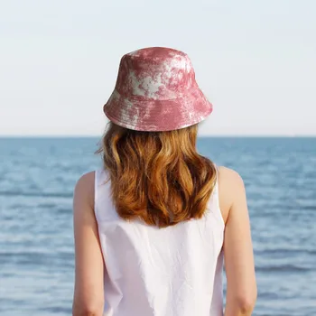 Batik Baskı Yumuşak Pamuklu güneş şapkaları Siyah Katlanabilir Kova Şapka Sokak Şapkalar Balıkçı Açık Kap Plaj Kadın Kova Kapakları Гляпа 5
