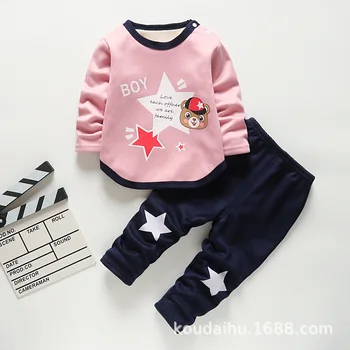 Bebek Erkek giyim setleri Kış Sonbahar Çocuklar Kıyafetler Sıcak Eşofman Çocuk Giysileri Spor Takım Elbise Toddler Kız Kış Giysileri