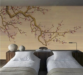 beibehang Büyük Güzel high-end duvar kağıdı özel modern yeni Çin erik çiçeği ev TV arka plan duvar papel de parede