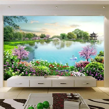 beibehang papier peint Özel duvar kağıdı 3d duvar yaşında güzel göl turist doğal TV arka plan duvar kağıtları ev dekor