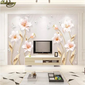 beibehang Özel Avrupa Fotoğraf duvar kağıdı Takı Çiçek Oturma Odası Yatak Odası TV Arka Plan Duvar Resimleri Duvar Kağıdı Duvarlar İçin 3 D