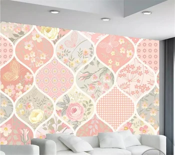 beibehang Özel duvar kağıdı 3d fotoğraf duvar Avrupa pembe romantik küçük çiçek taze minimalist moda TV arka plan duvar kağıdı