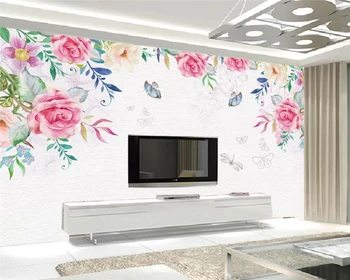 beibehang Özel duvar kağıdı elle çizilmiş İskandinav çiçek geyik çiçek deniz çalışma odası TV arka plan papel de parede 3d papier peint