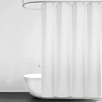 Beyaz kumaş duş perdesi 180x180 cm banyo, ağır waffle örgü küçük banyo duş perdesi uzun su geçirmez b