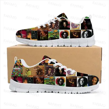 Bob Marley Reggae Yıldız Rock Müzik Spor Ayakkabı Mens Womens Genç Çocuk Sneakers Casual Özel Yüksek Kaliteli Çift Ayakkabı