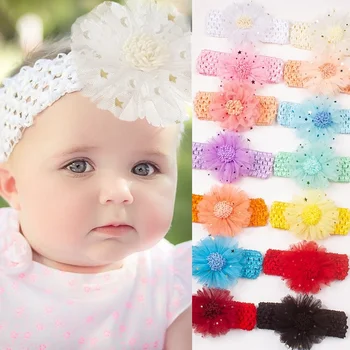Büyük Çiçek Bebek Kız Kafa Bandı Bebek Elastik saç bandı Yürümeye Başlayan Kafa Bandı Prenses Şapkalar Çocuklar için Moda Bebek Kız Headwraps